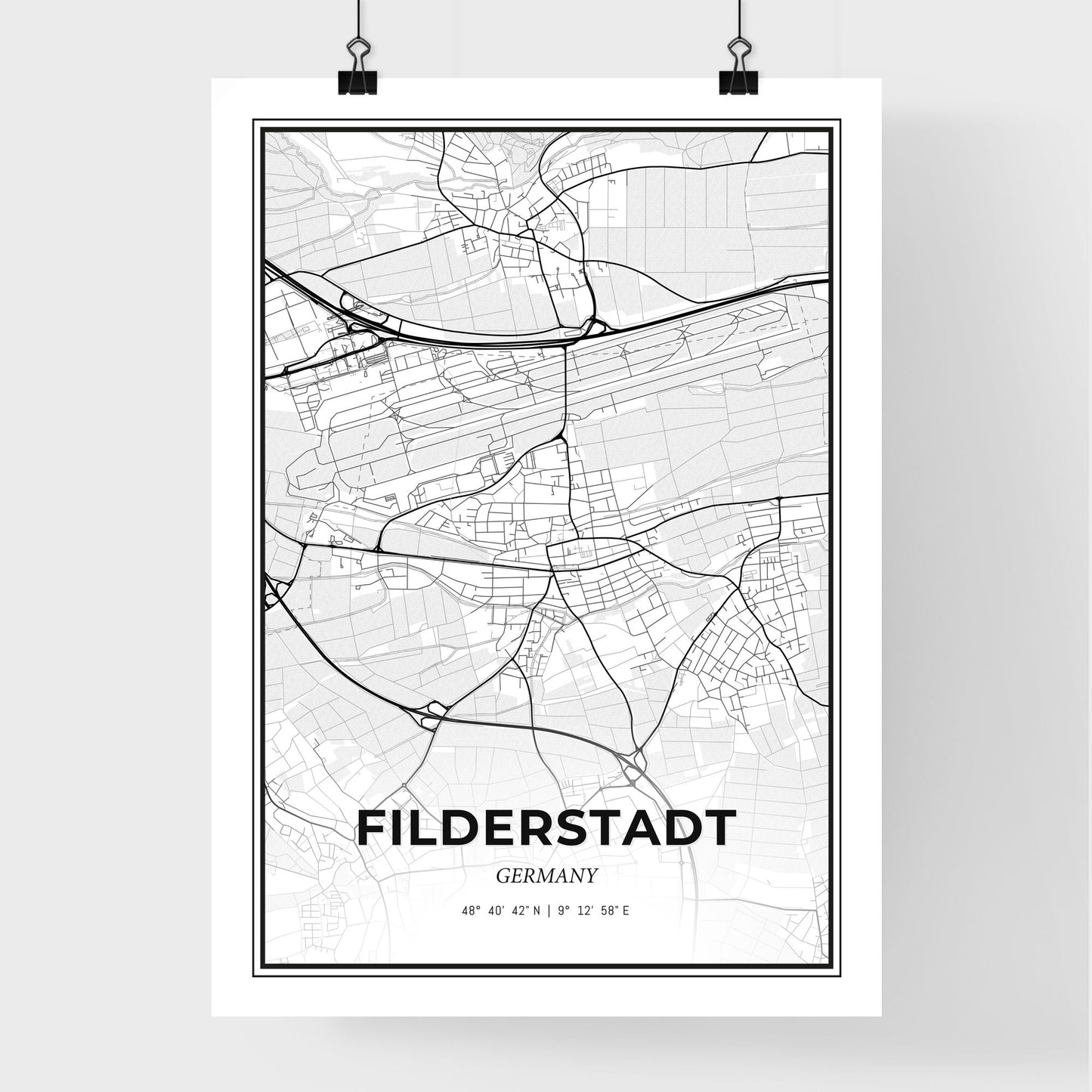 Filderstadt Germany - Premium City Map Poster