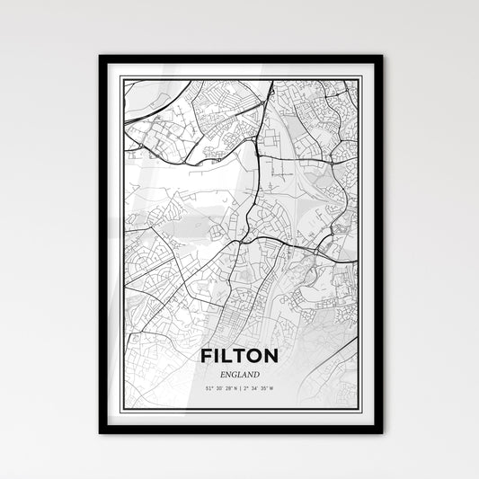 Filton England - Scandinavian Style City Map for Modern Home Decor