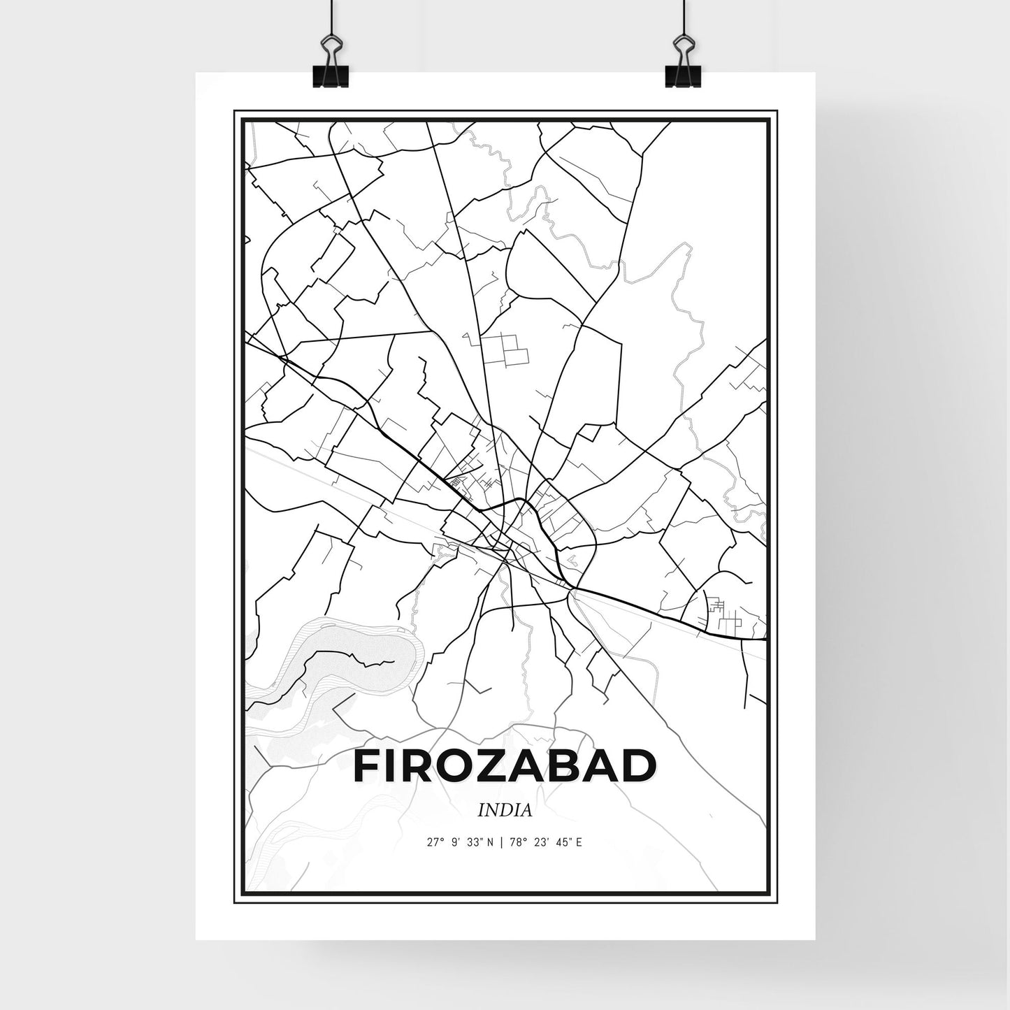 Firozabad India - Premium City Map Poster