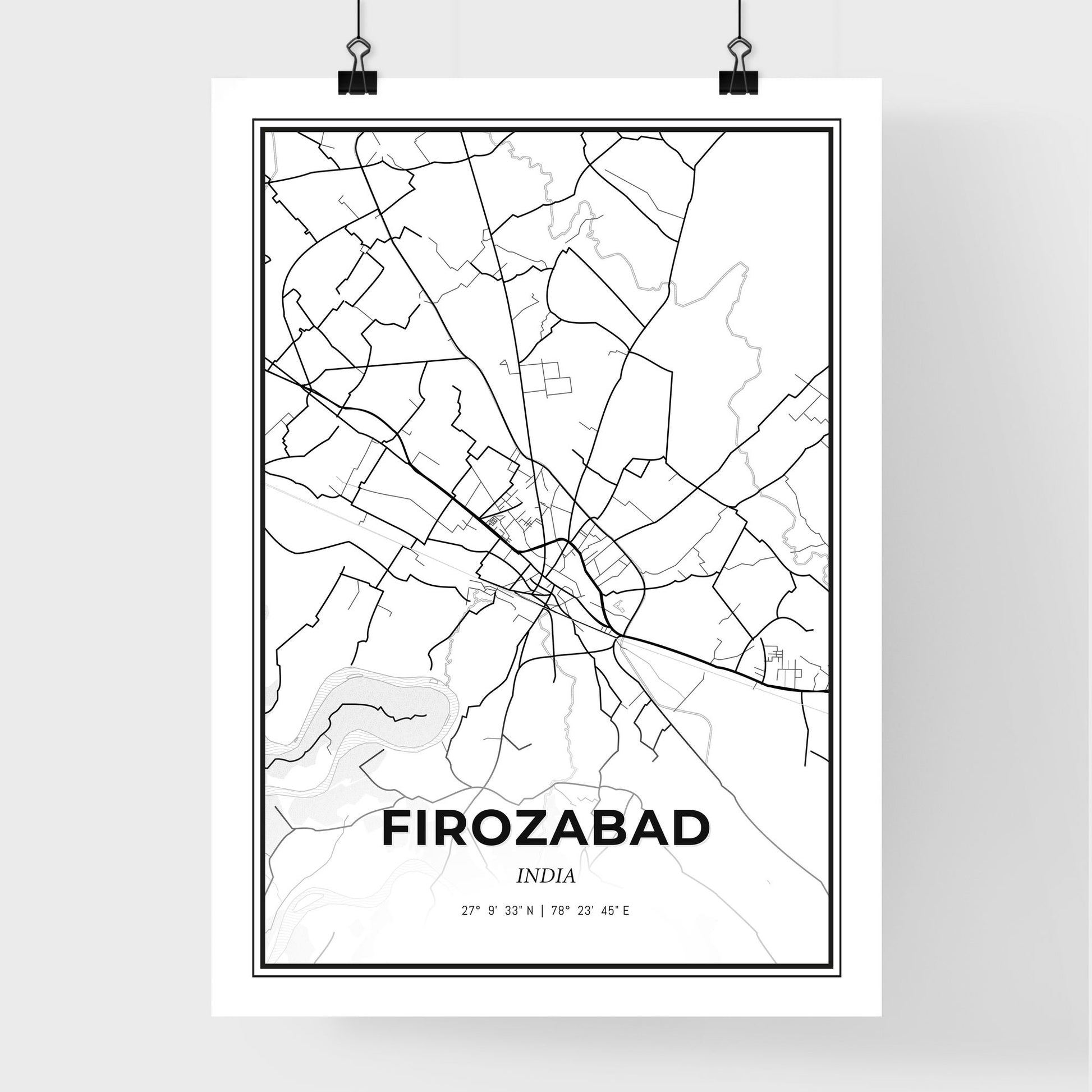 Firozabad India - Premium City Map Poster