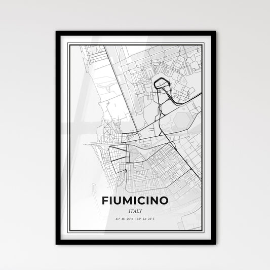 Fiumicino Italy - Scandinavian Style City Map for Modern Home Decor