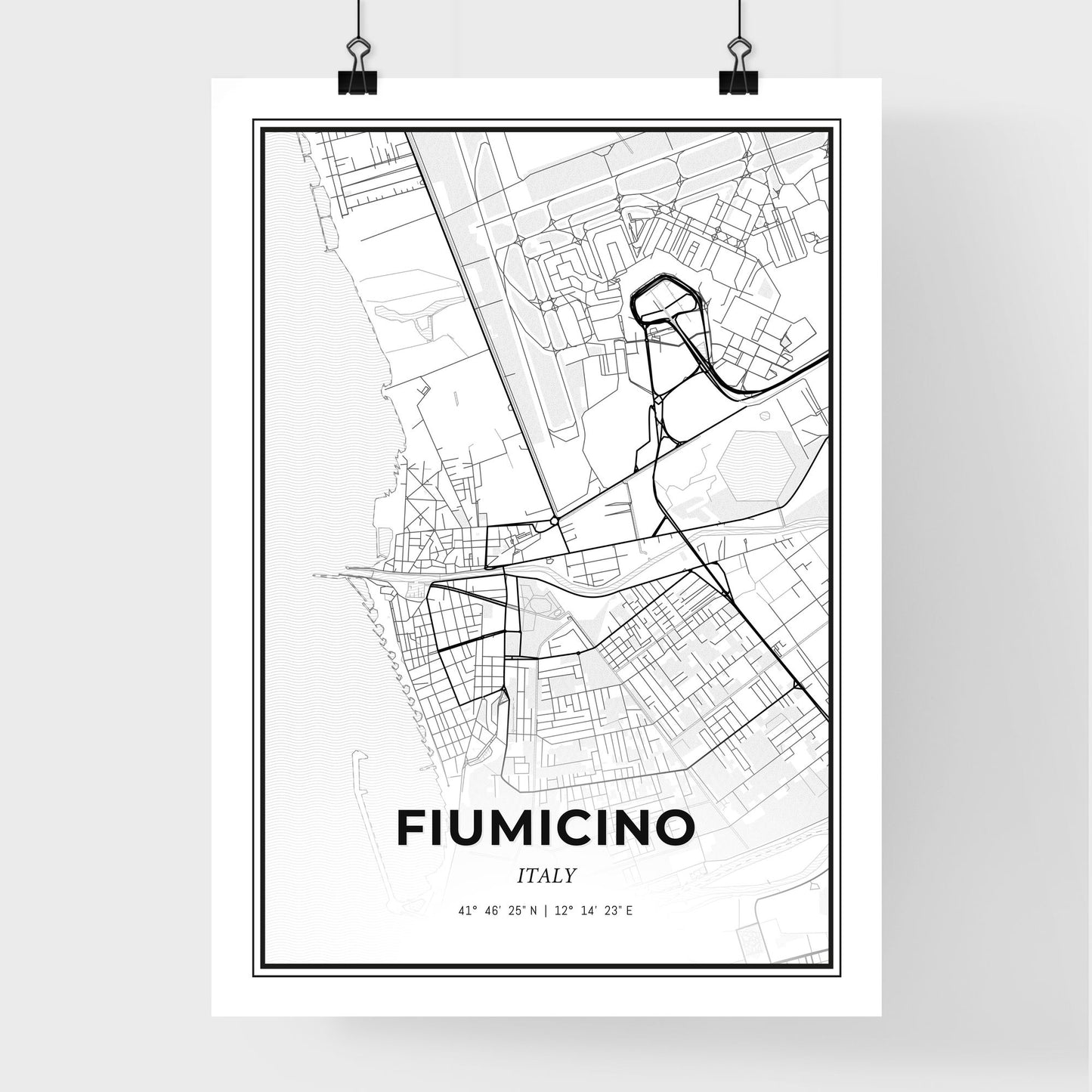 Fiumicino Italy - Premium City Map Poster