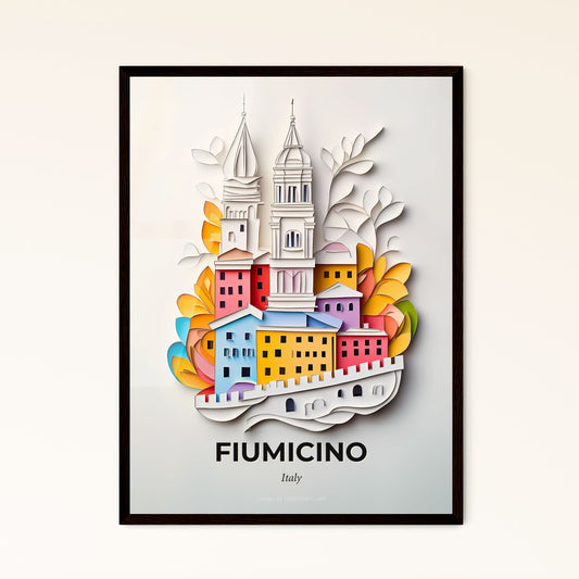 Vivid Fiumicino, Italy - a paper cut of a city with a clock tower