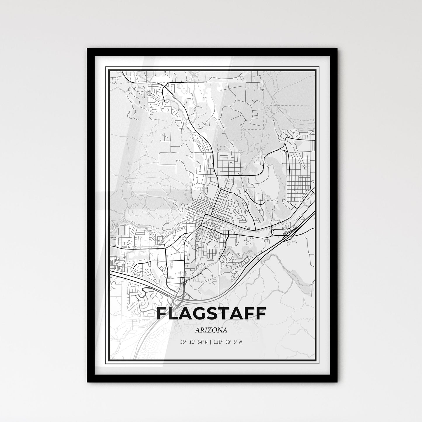 Flagstaff Arizona - Scandinavian Style City Map for Modern Home Decor