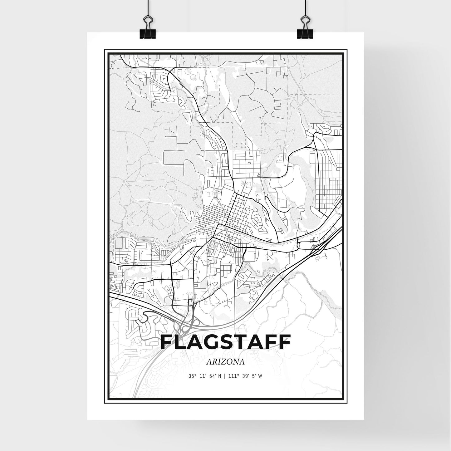 Flagstaff Arizona - Premium City Map Poster