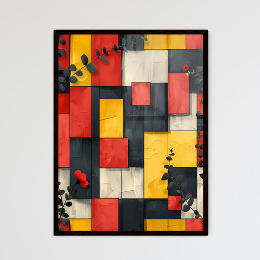 Modern Abstract Painting with Vibrant Colors - Framed Art Print