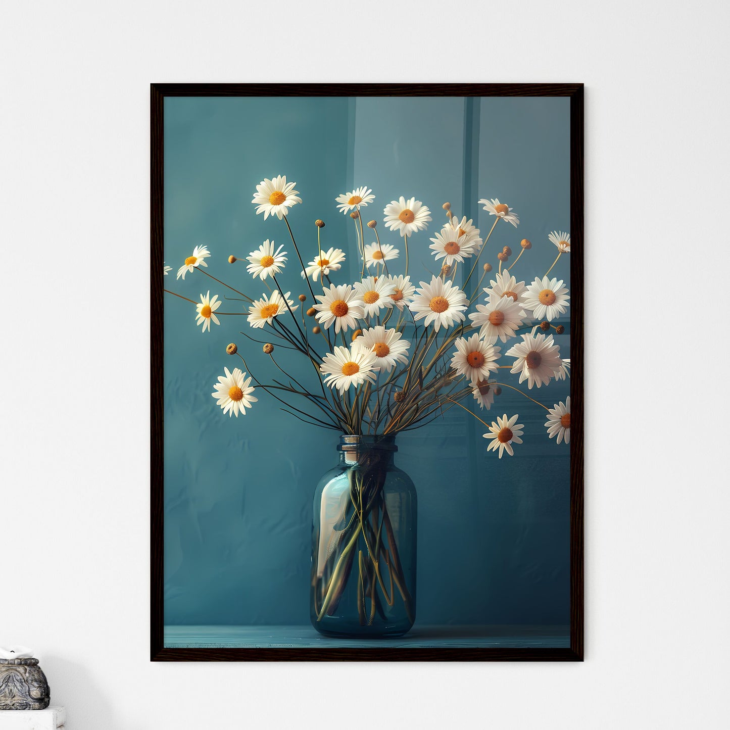 Modern Minimalist Line Art Floral Painting - Framed Art Print