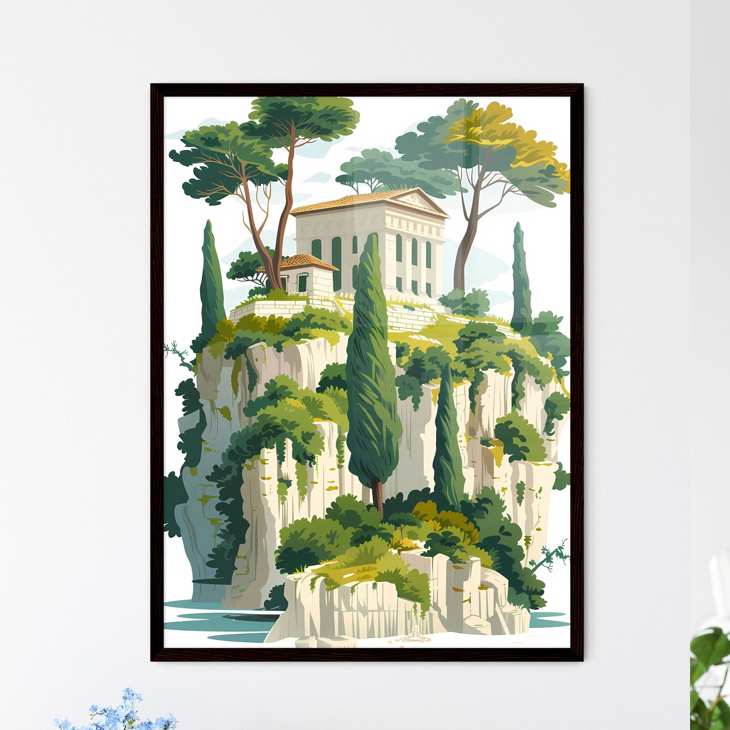 Majestic Travertines of Pamukkale: A Colorful Artwork of Nature's Architecture in Turkey Framed Art