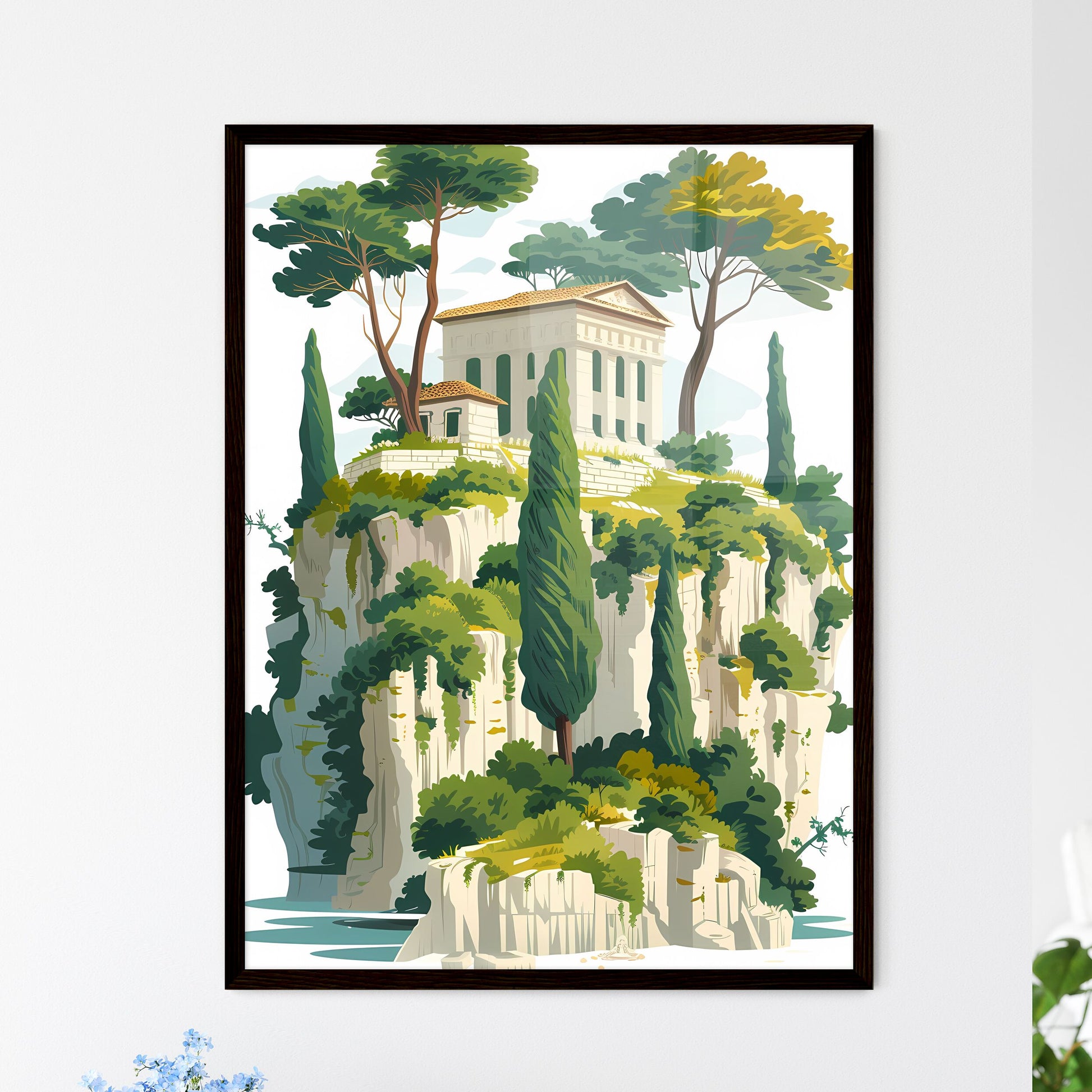 Majestic Travertines of Pamukkale: A Colorful Artwork of Nature's Architecture in Turkey Framed Art