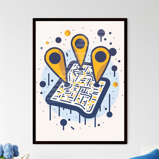 Minimalist birds eye view illustration - Framed Art Print