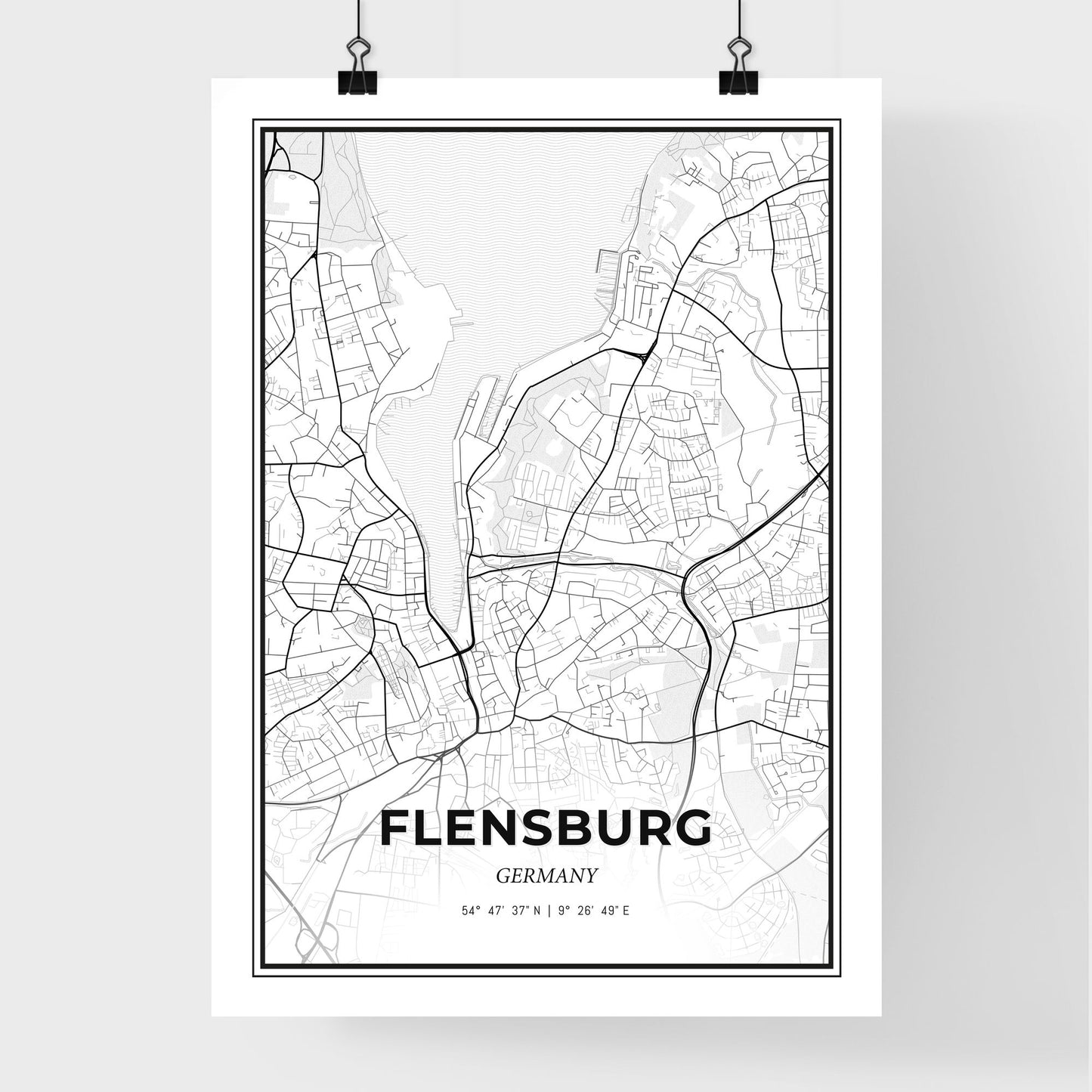 Flensburg Germany - Premium City Map Poster