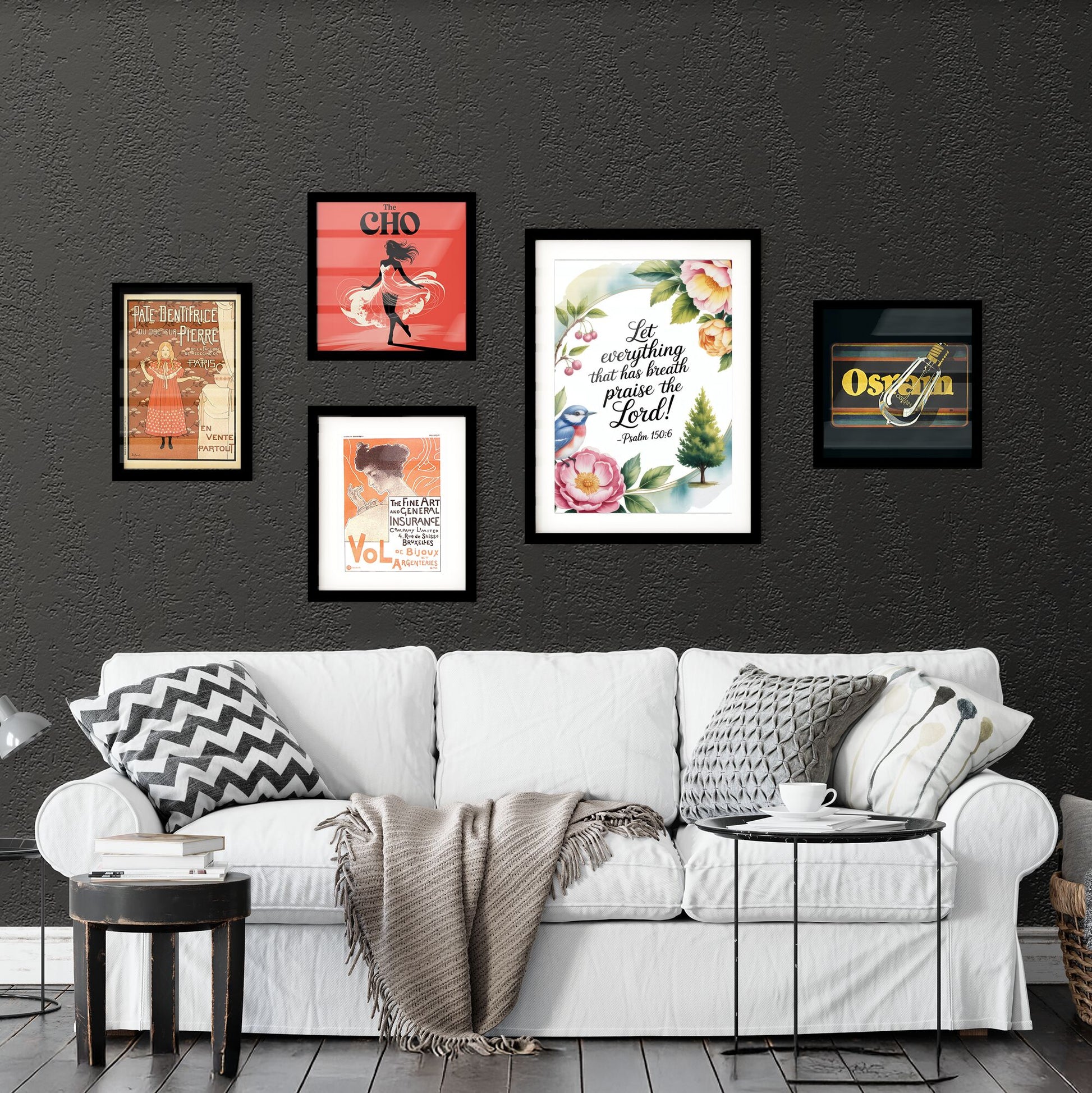 Floral and Nature-Inspired Inspirational Art Featuring Psalm 150:6 for Home or Church Décor. Collection