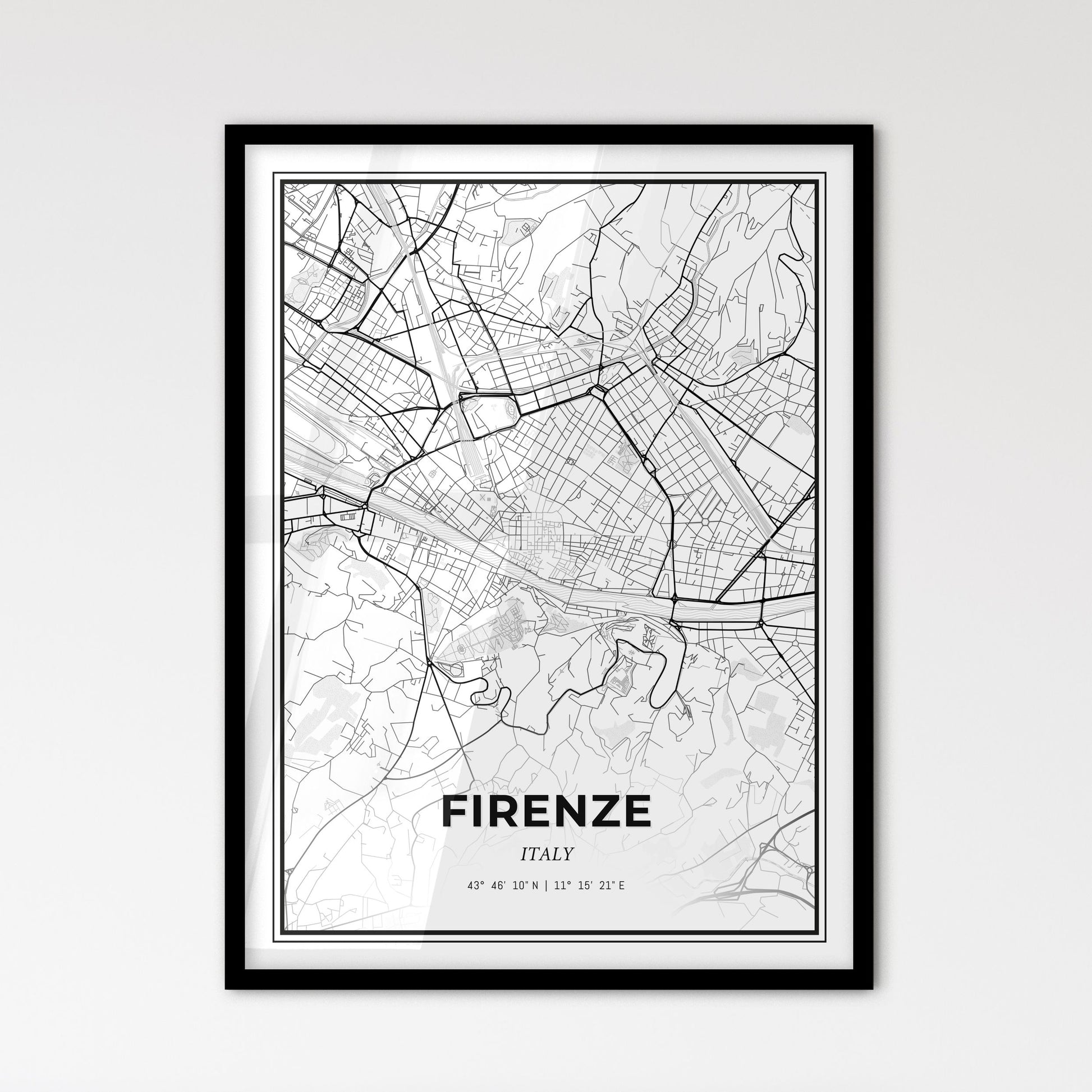 Florence Italy - Scandinavian Style City Map for Modern Home Decor