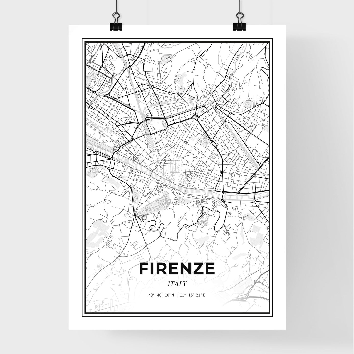 Florence Italy - Premium City Map Poster