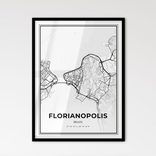 Florianopolis Brazil - Scandinavian Style City Map for Modern Home Decor