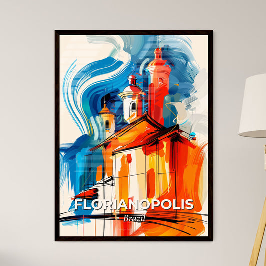 Vibrant Florianopolis, Brazil - A Painting Of A Building With Towers