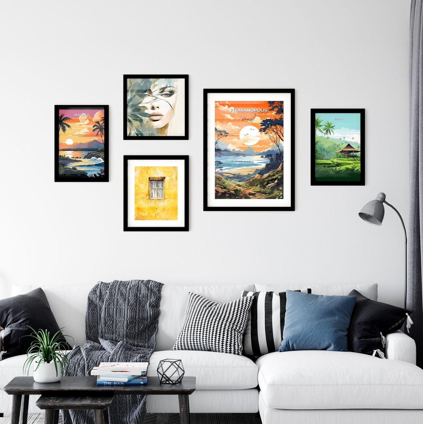 Florianopolis Brazil Sunset Beach Skyline Vivid Colorful Painting Landscape Cityscape Default Title