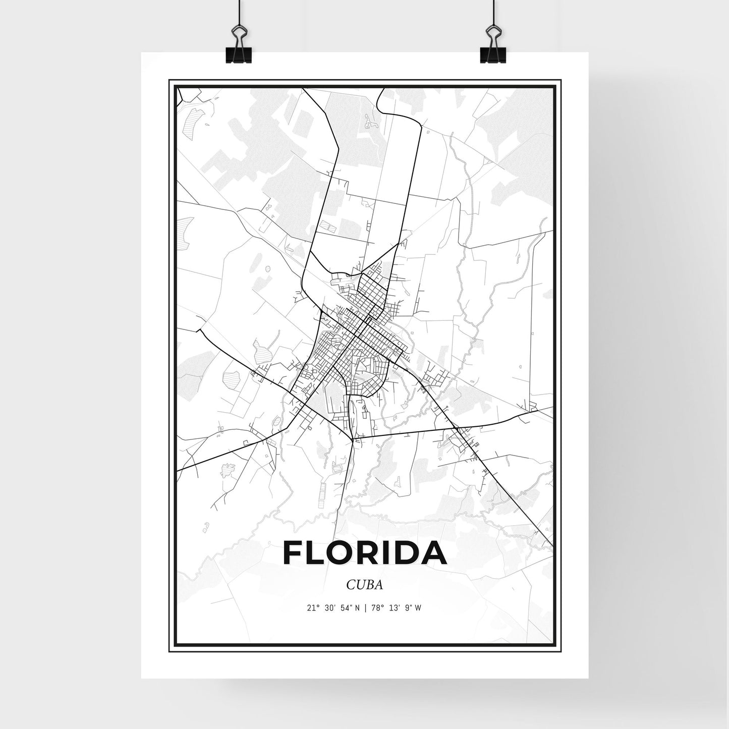 Florida Cuba - Premium City Map Poster