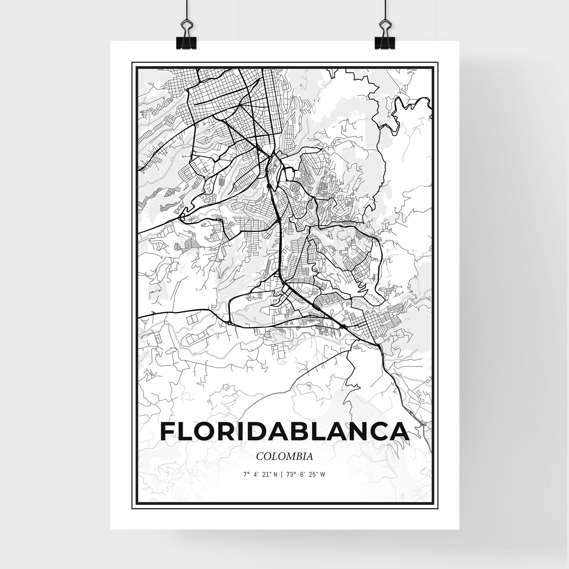 Floridablanca Colombia - Premium City Map Poster