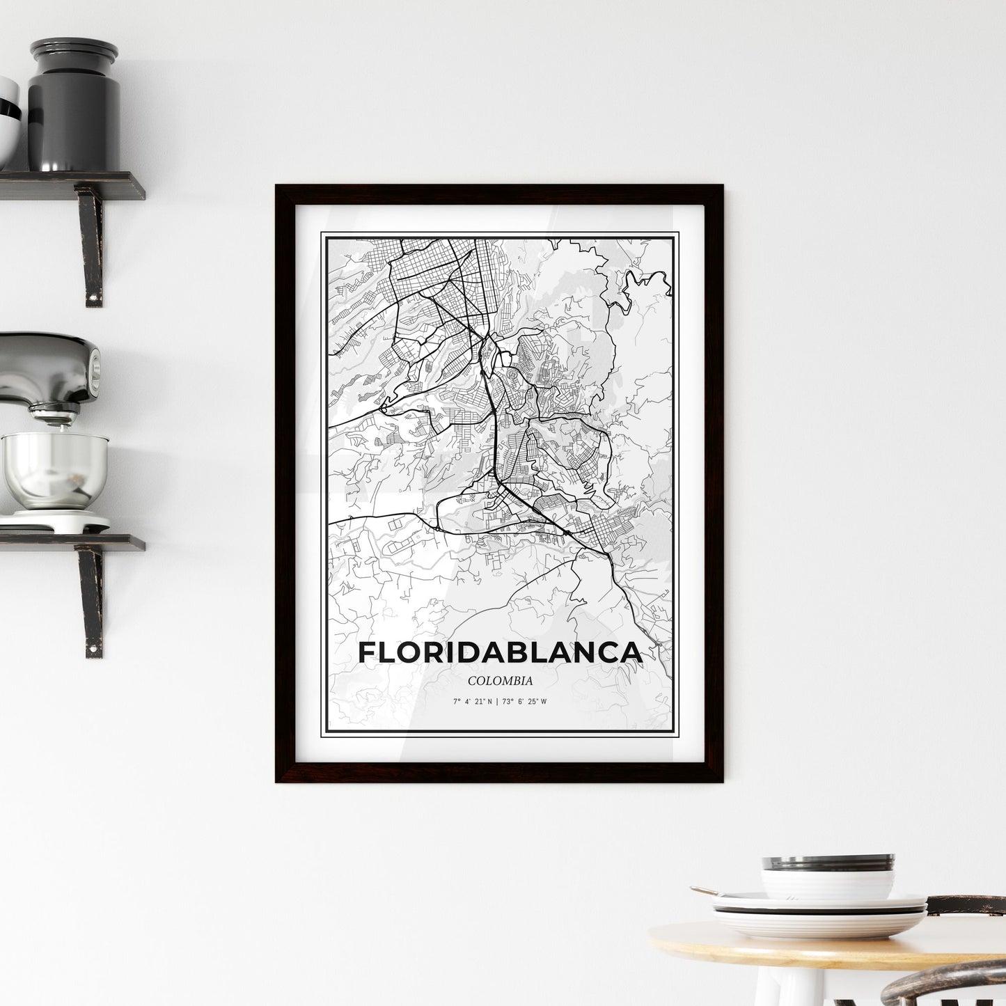 Floridablanca Colombia - Minimal City Map