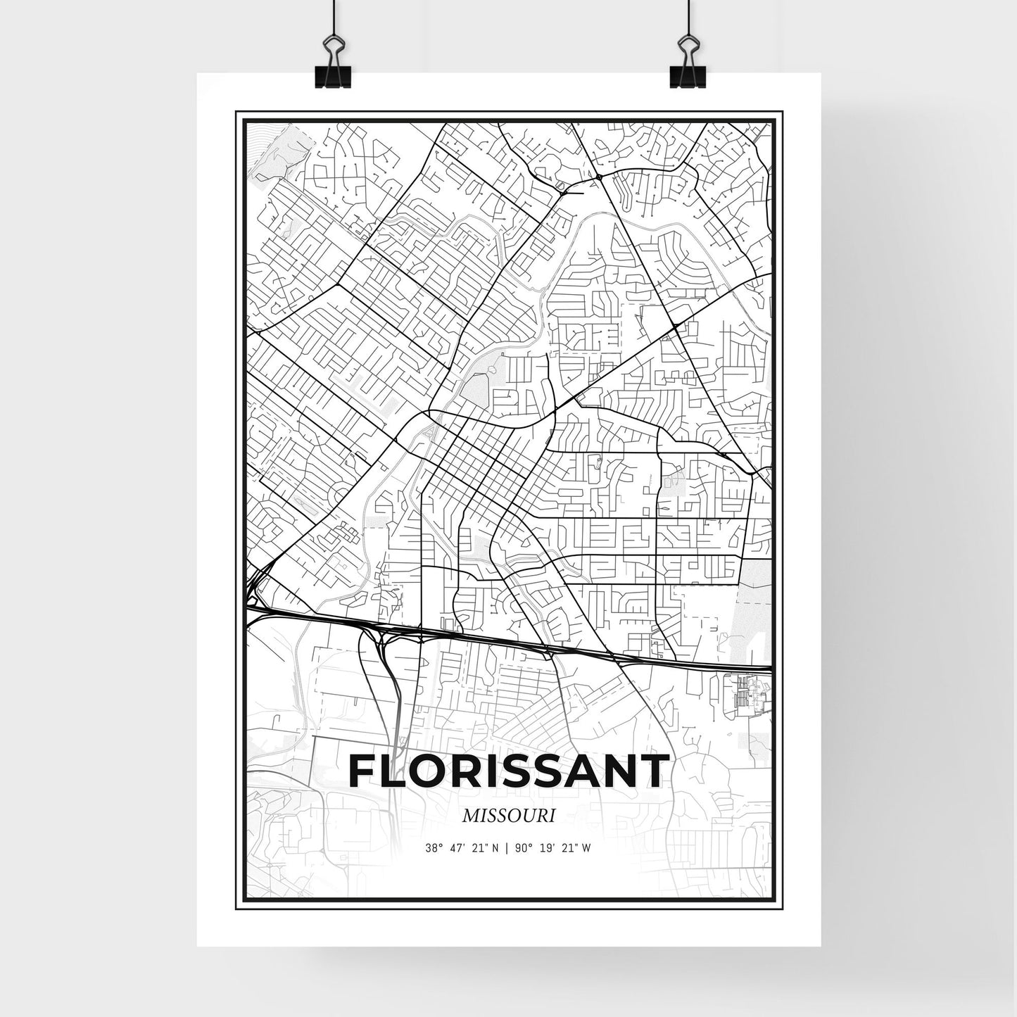 Florissant Missouri - Premium City Map Poster