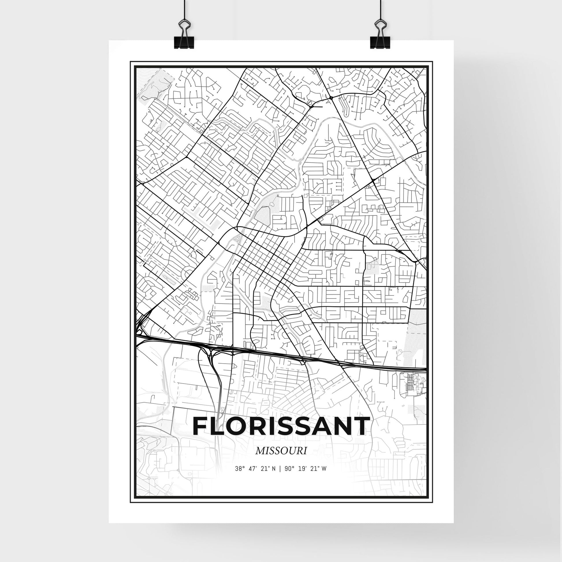 Florissant Missouri - Premium City Map Poster