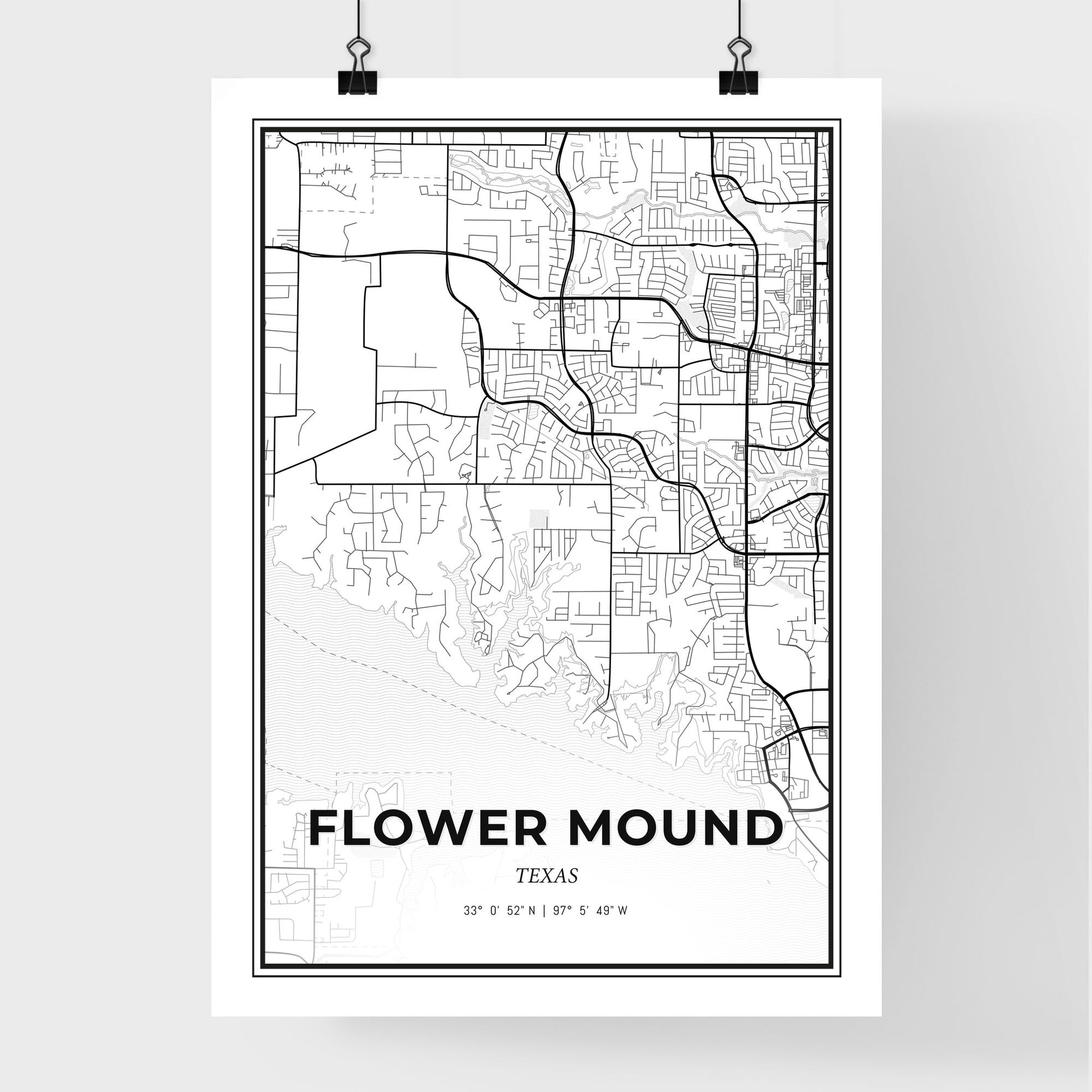 Flower Mound Texas - Premium City Map Poster