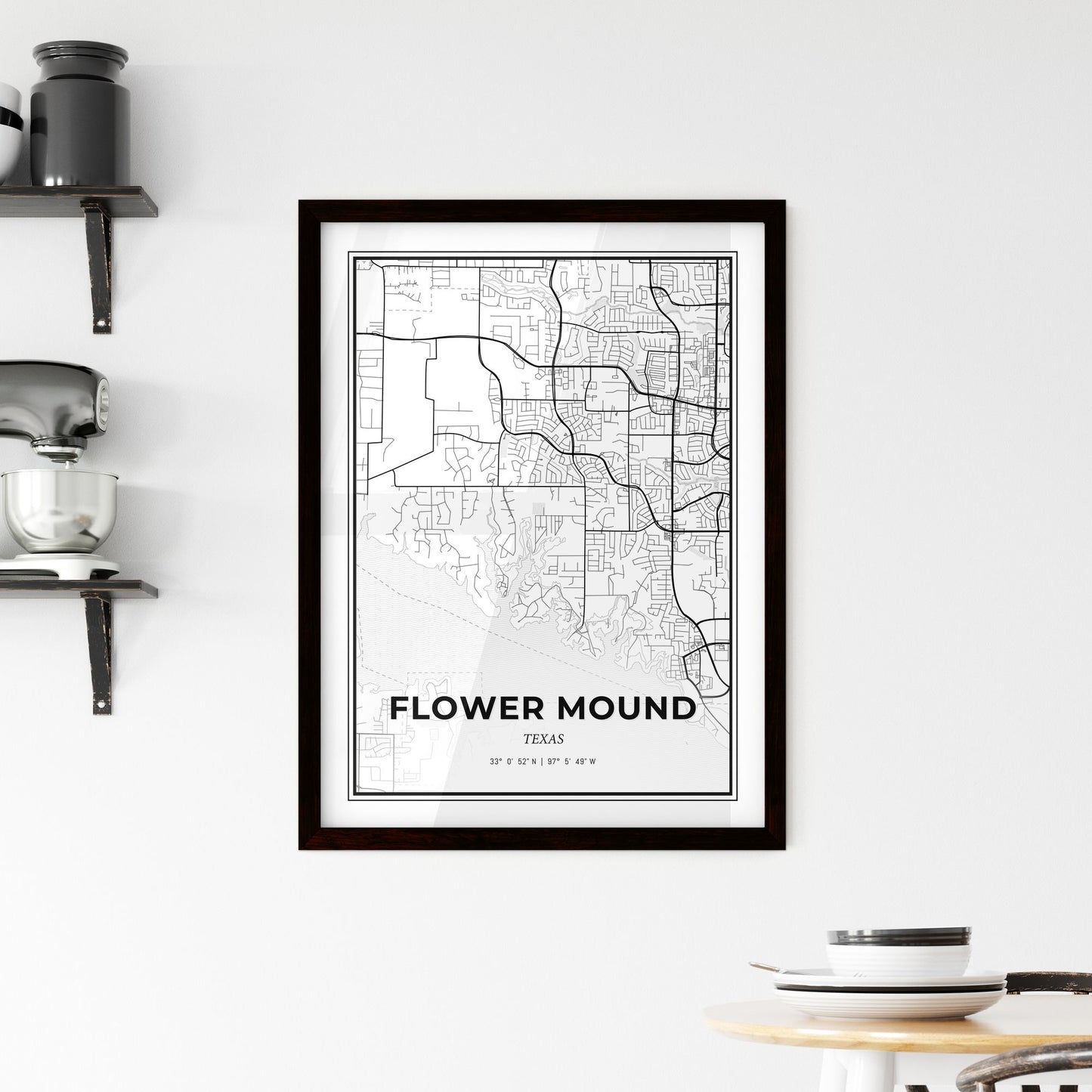 Flower Mound Texas - Minimal City Map