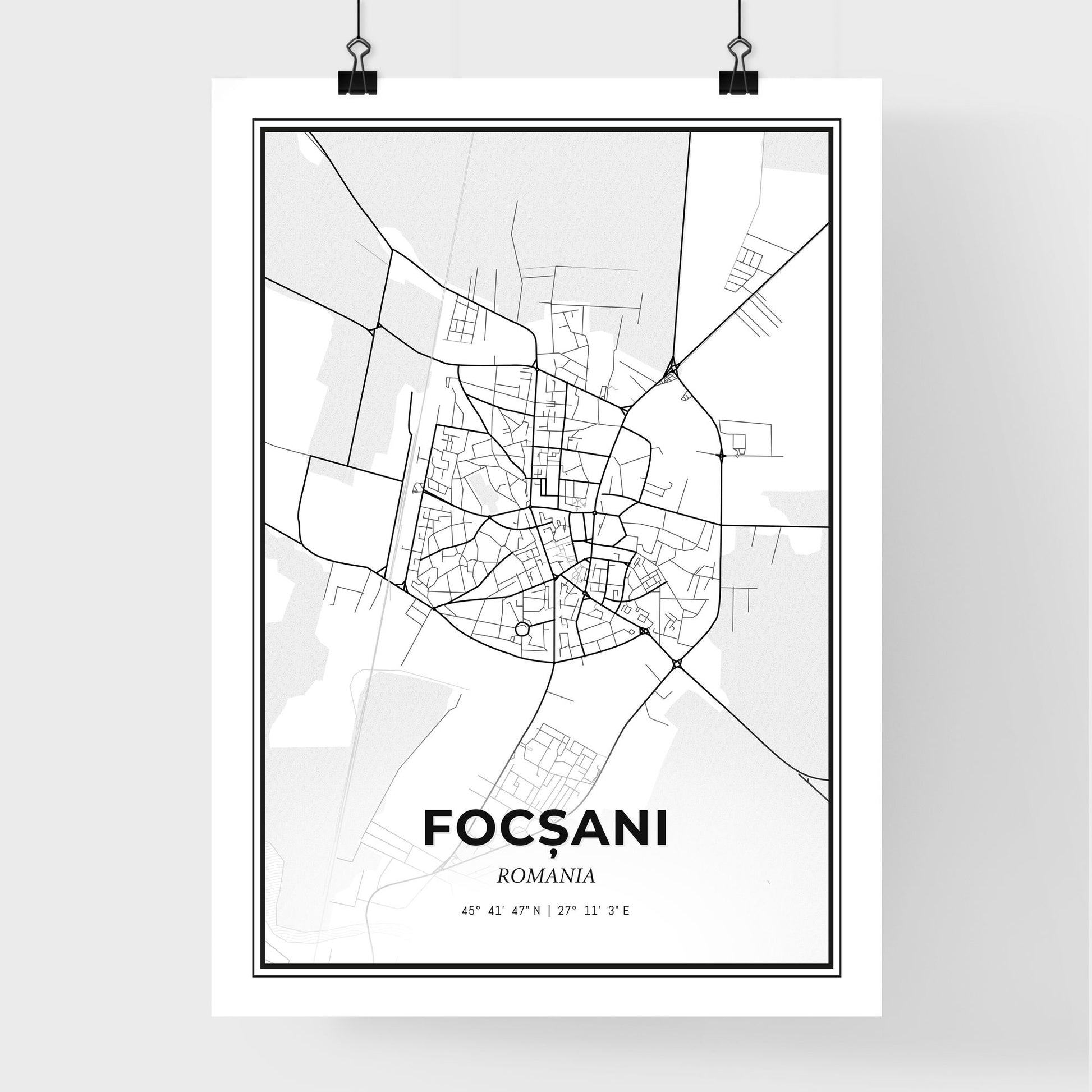 Focșani Romania - Premium City Map Poster