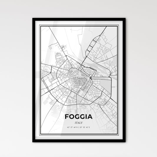 Foggia Italy - Scandinavian Style City Map for Modern Home Decor