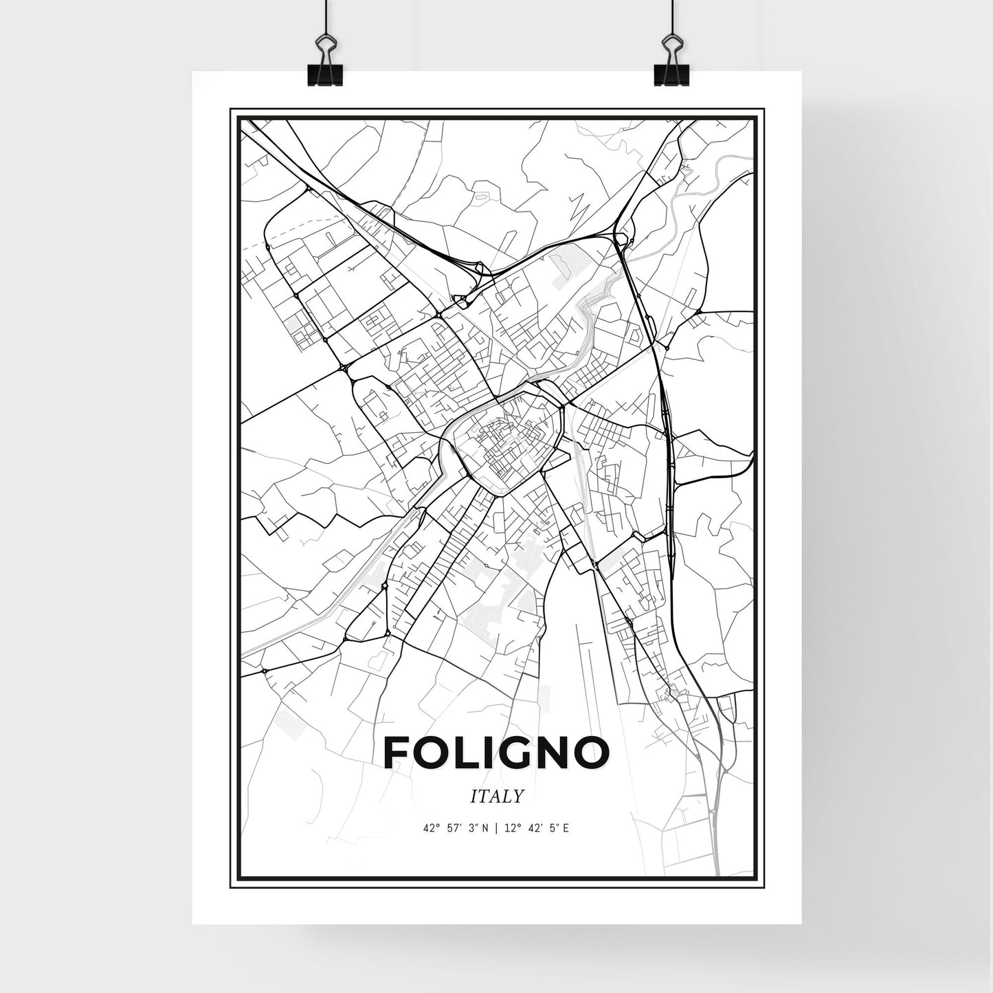 Foligno Italy - Premium City Map Poster