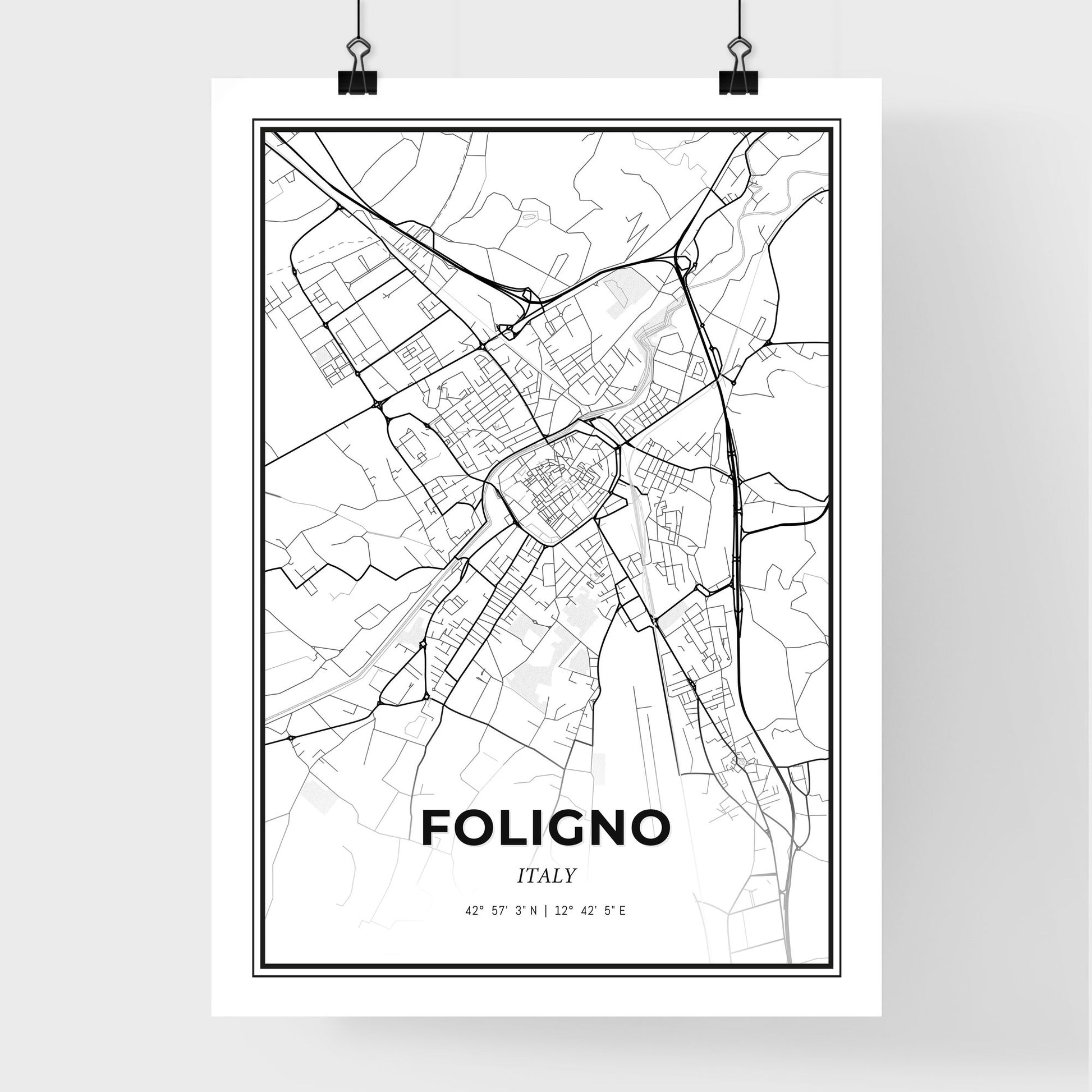 Foligno Italy - Premium City Map Poster