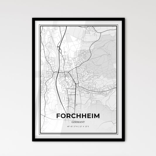 Forchheim Germany - Scandinavian Style City Map for Modern Home Decor