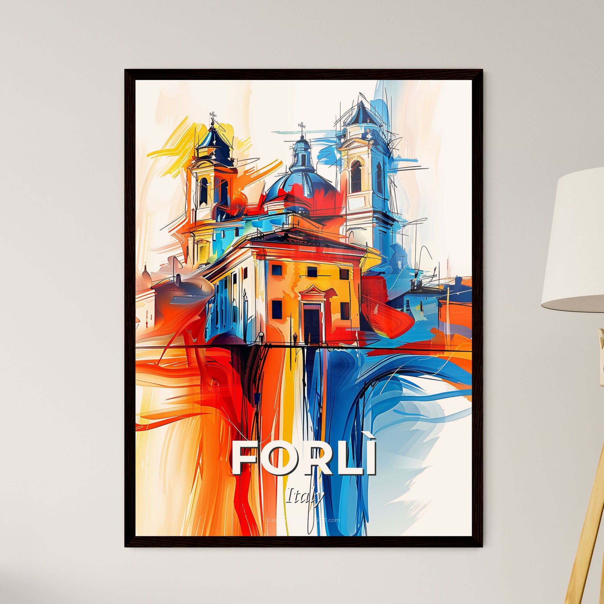 Vibrant Forlì, Italy - A Painting Of A Building