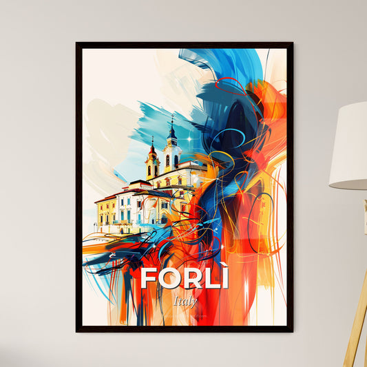 Vibrant Forlì, Italy - A Painting Of A Building With Colorful Paint Splashes