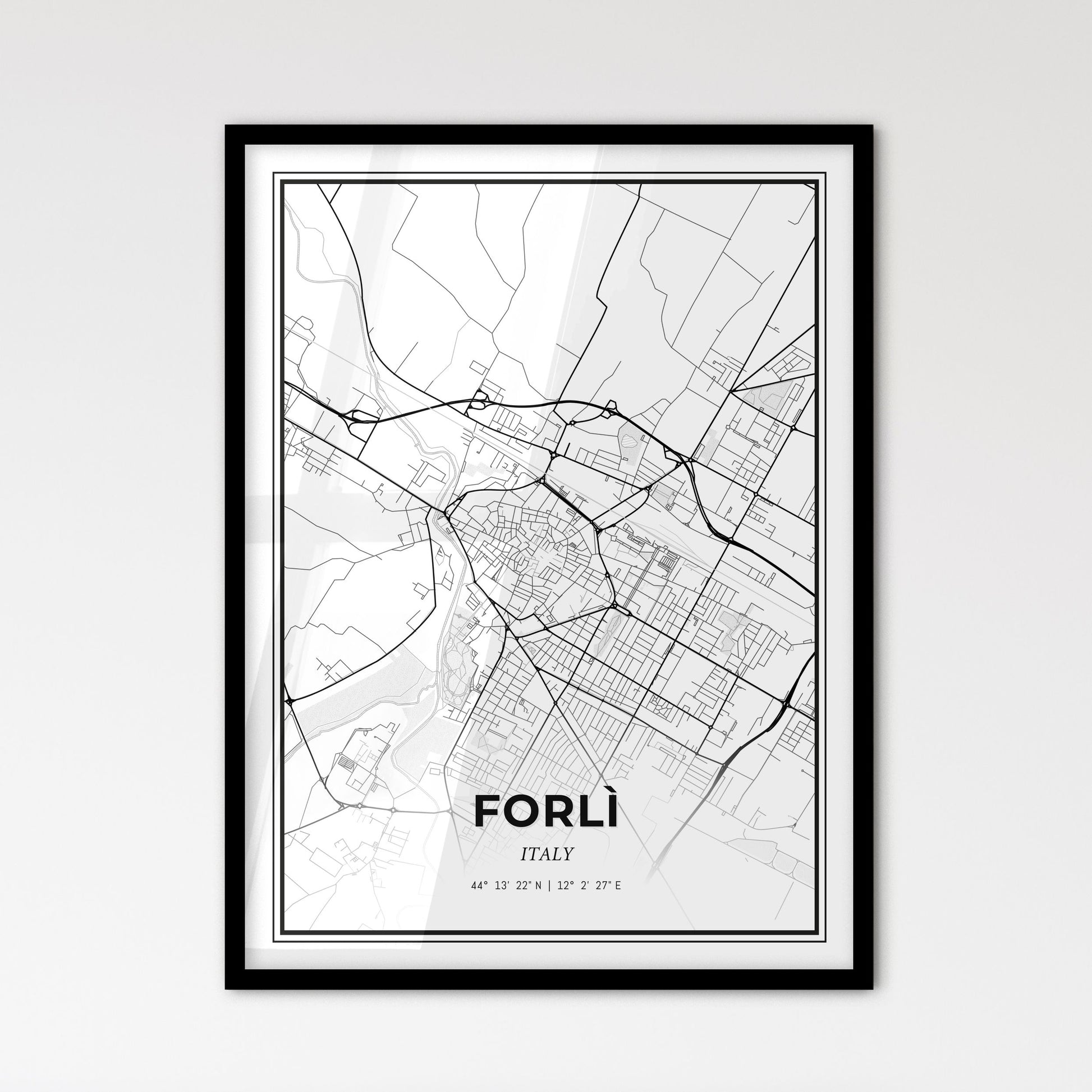 Forlì Italy - Scandinavian Style City Map for Modern Home Decor