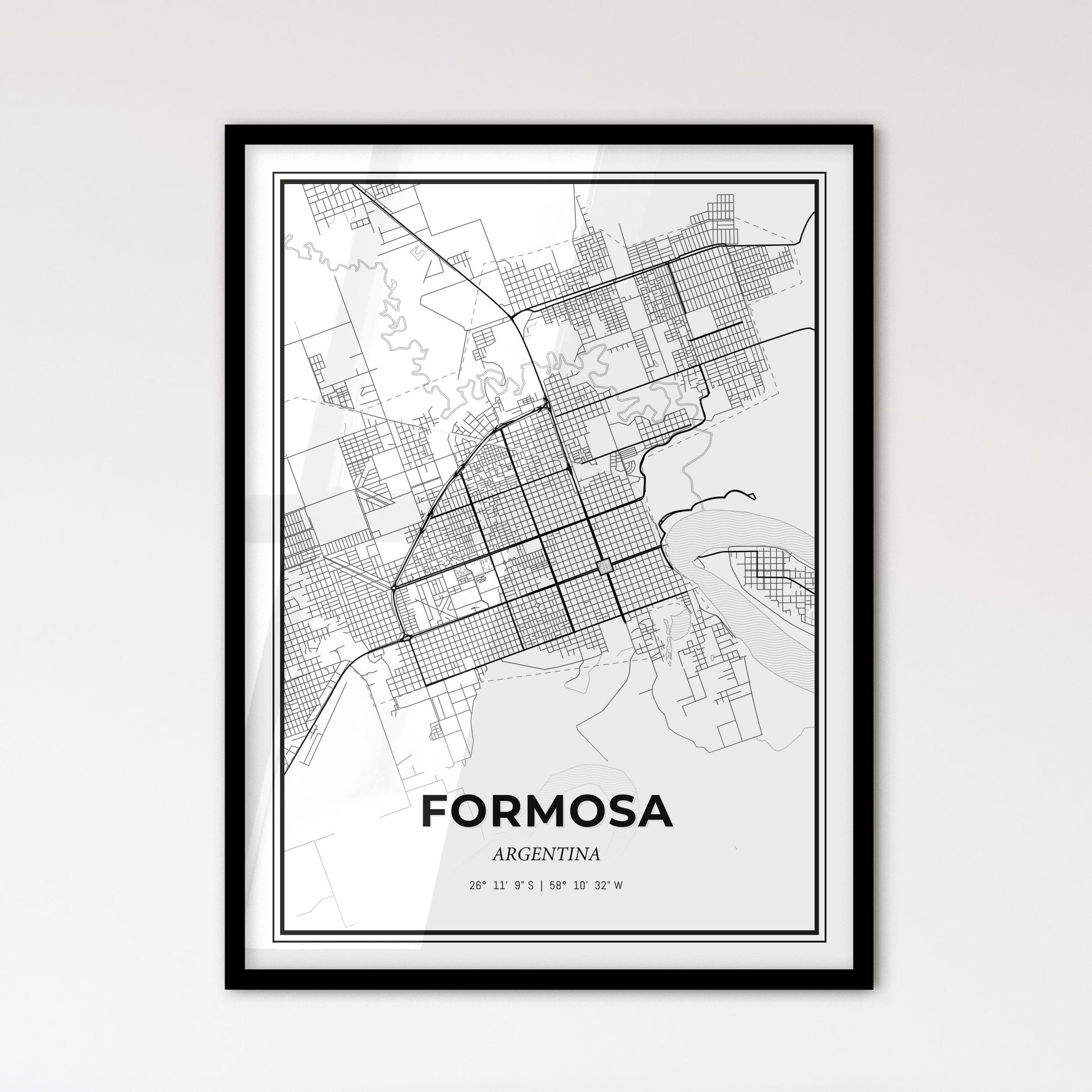 Formosa Argentina - Scandinavian Style City Map for Modern Home Decor