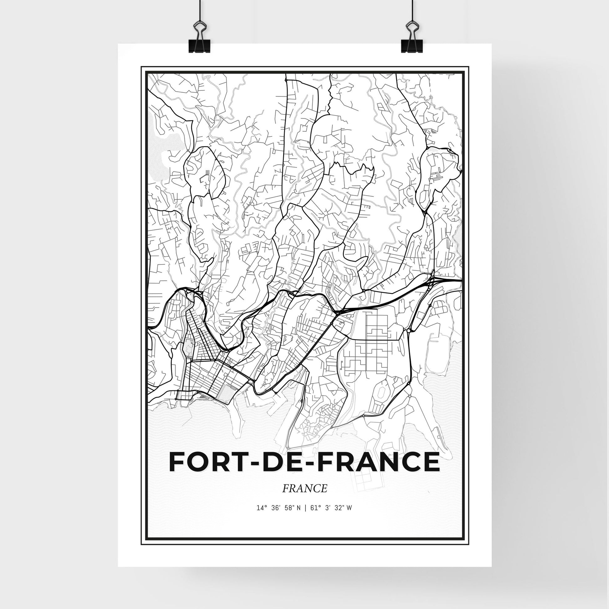 Fort-de-France France - Premium City Map Poster