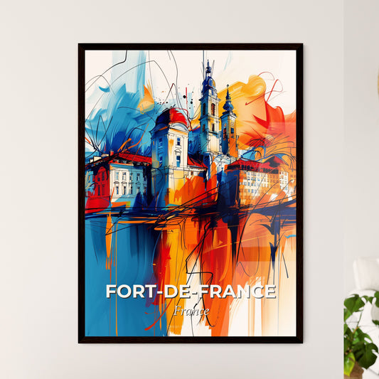 Vibrant Fort-De-France, France - A Painting Of A Building