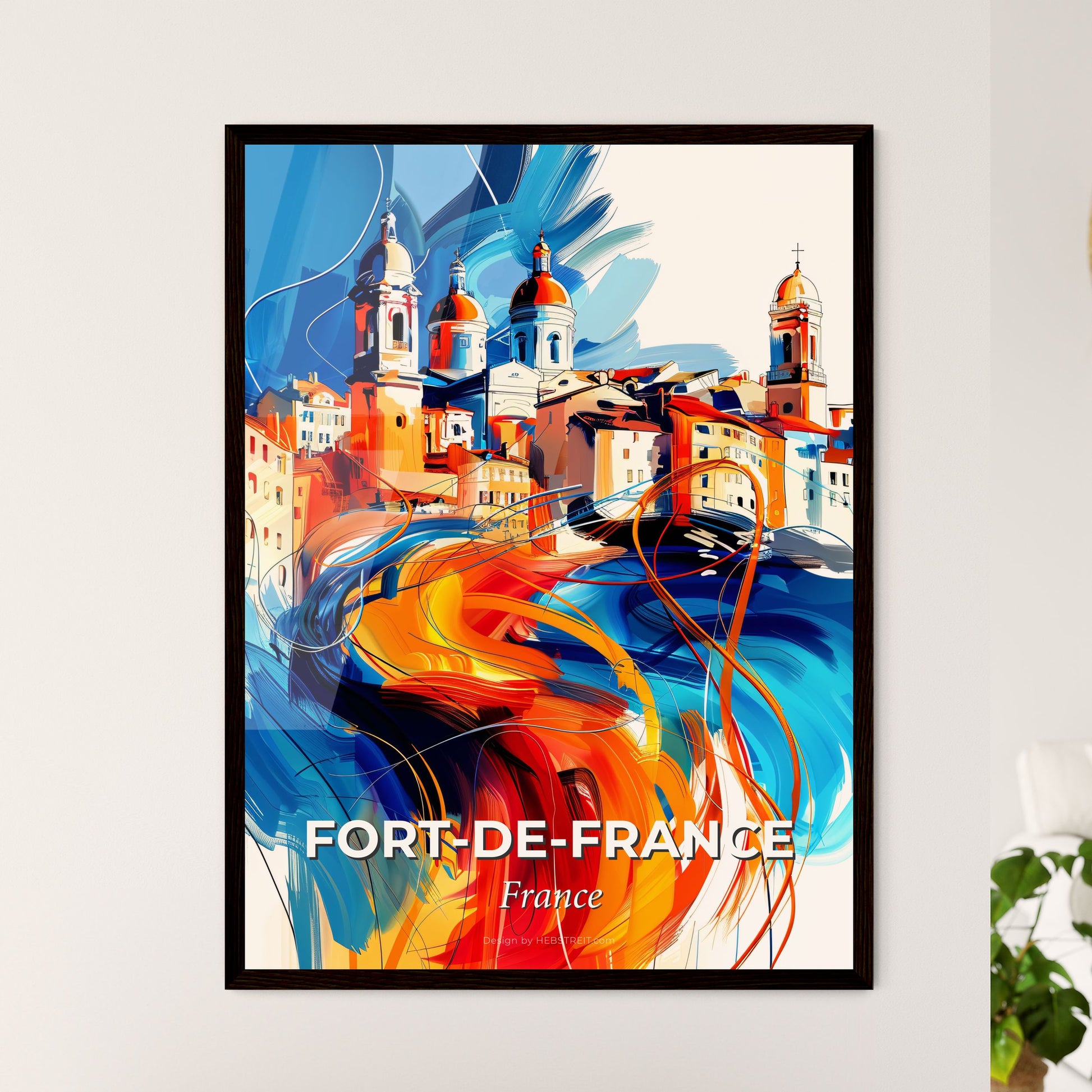 Vibrant Fort-De-France, France - A Colorful Painting Of A City