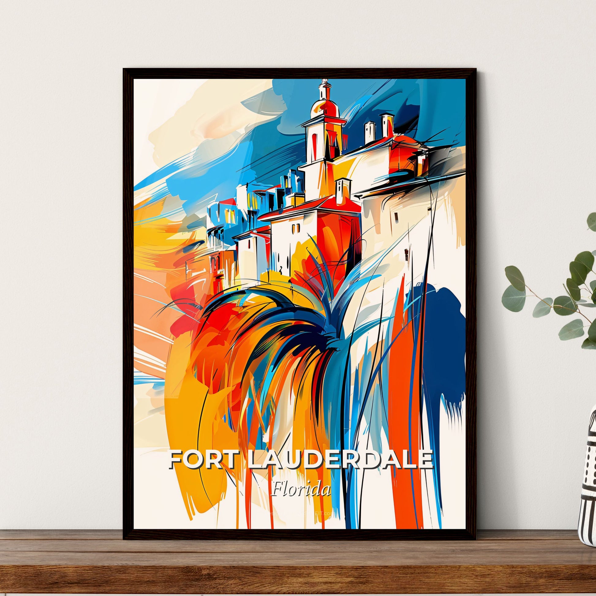 Vibrant Fort Lauderdale, Florida - A Colorful Painting Of A Building