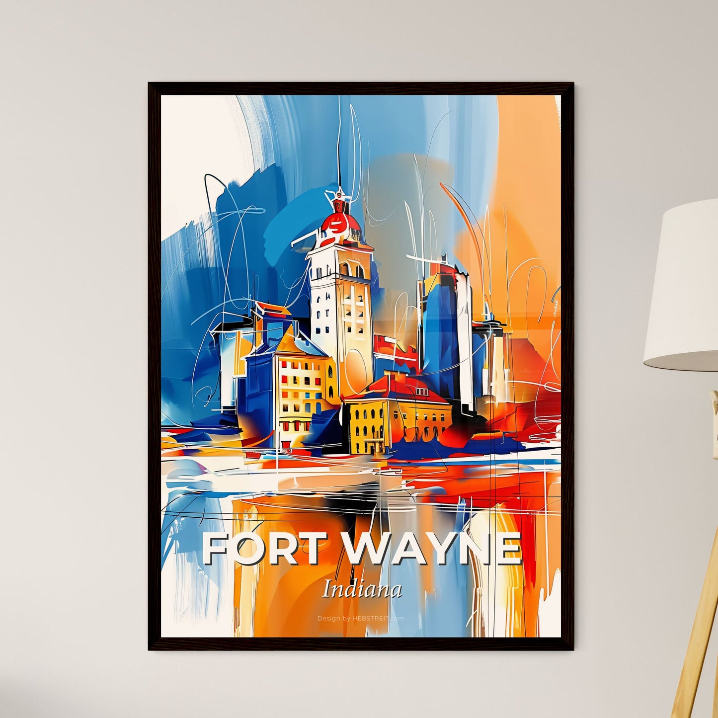 Vibrant Fort Wayne, Indiana - A Painting Of A City