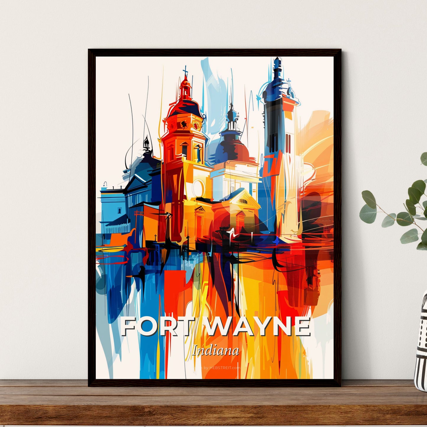 Vibrant Fort Wayne, Indiana - A Painting Of A Building