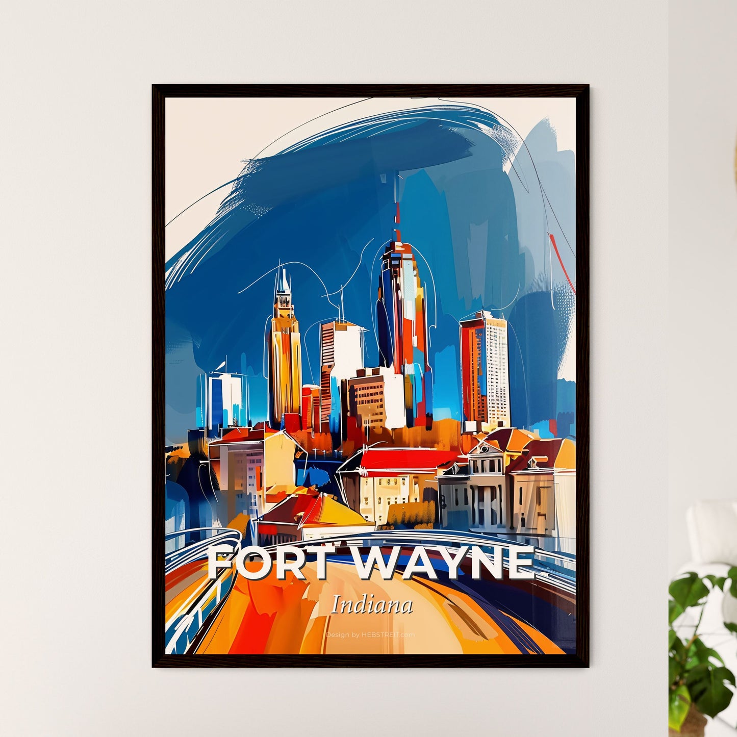 Vibrant Fort Wayne, Indiana - A Painting Of A City