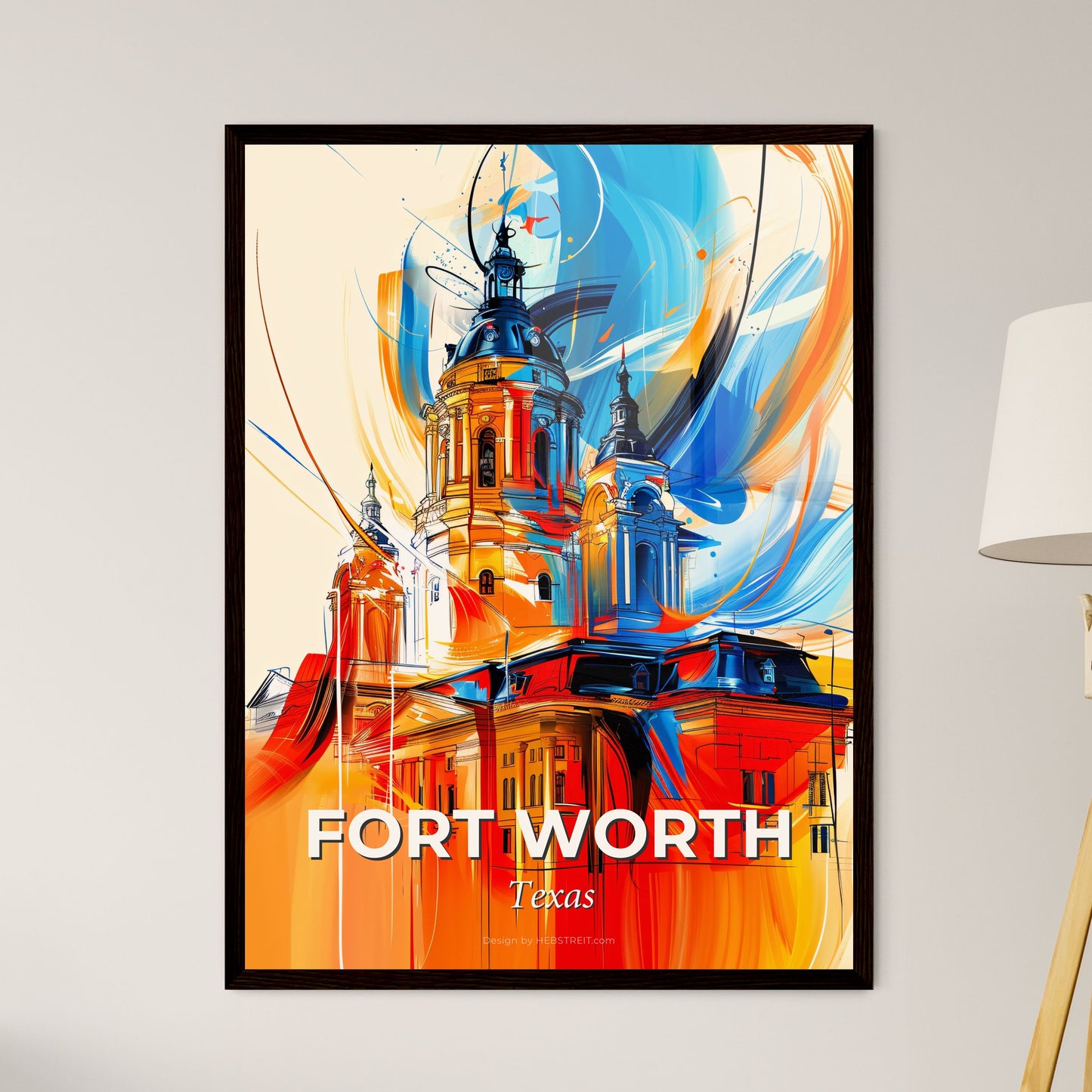 Vibrant Fort Worth, Texas - A Painting Of A Building