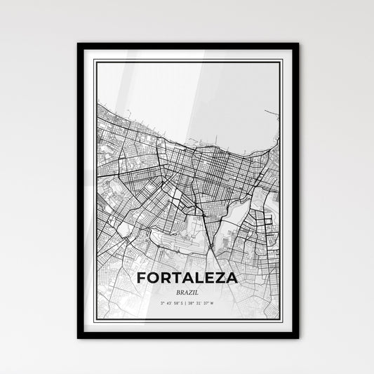 Fortaleza Brazil - Scandinavian Style City Map for Modern Home Decor