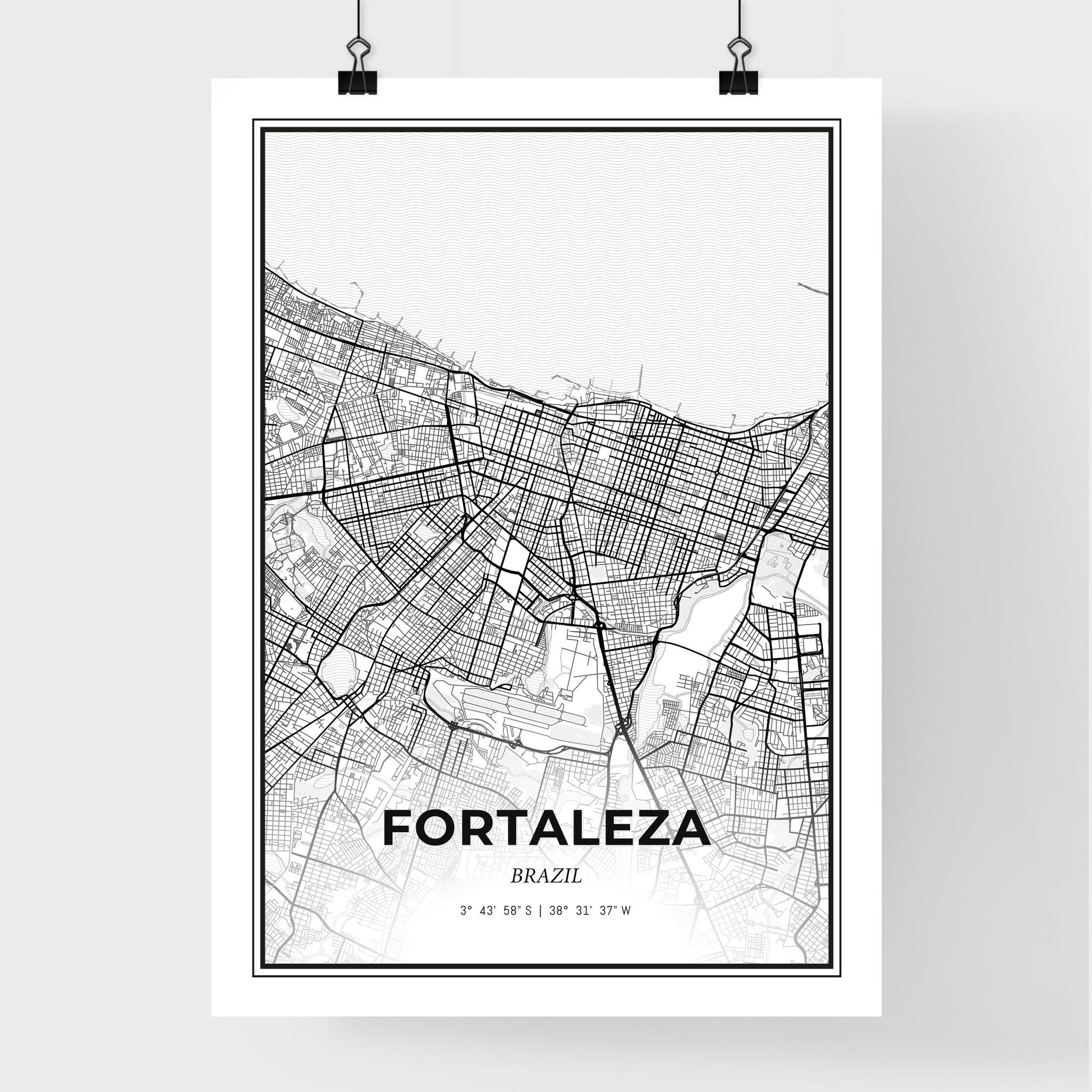 Fortaleza Brazil - Premium City Map Poster