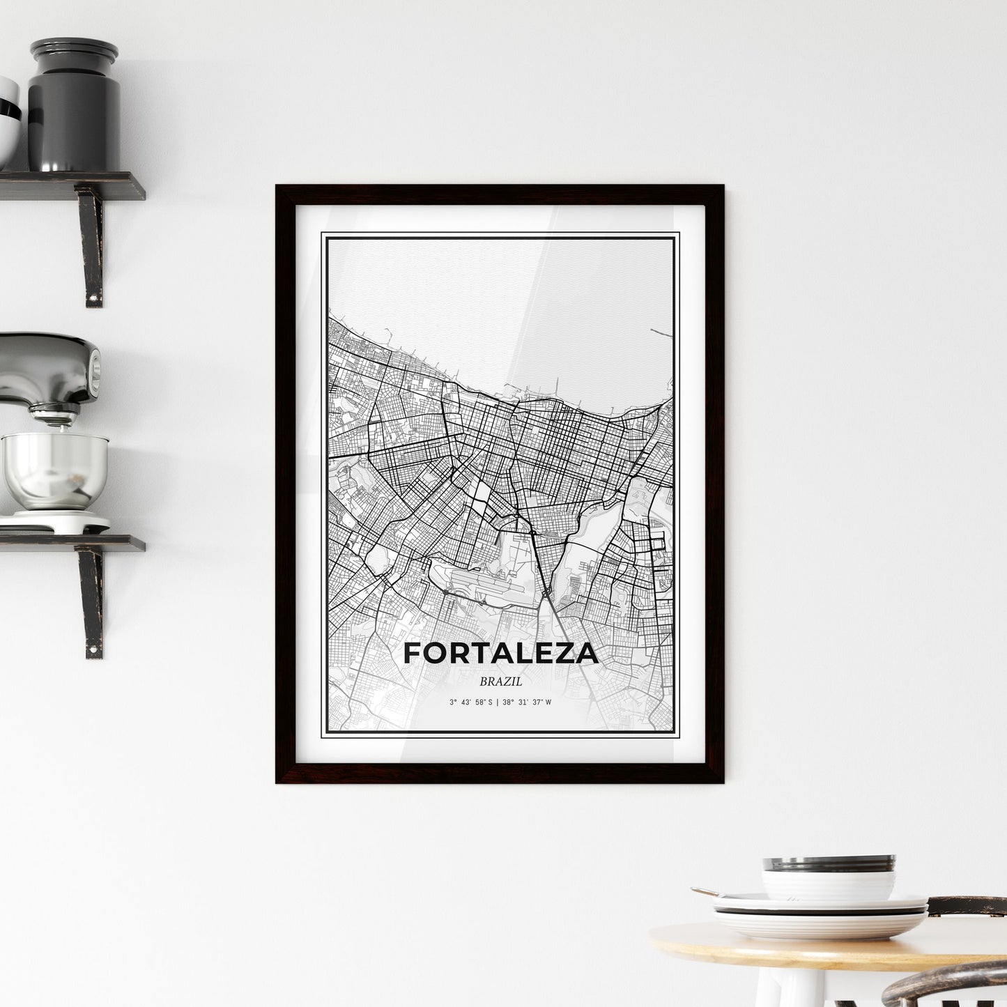 Fortaleza Brazil - Minimal City Map