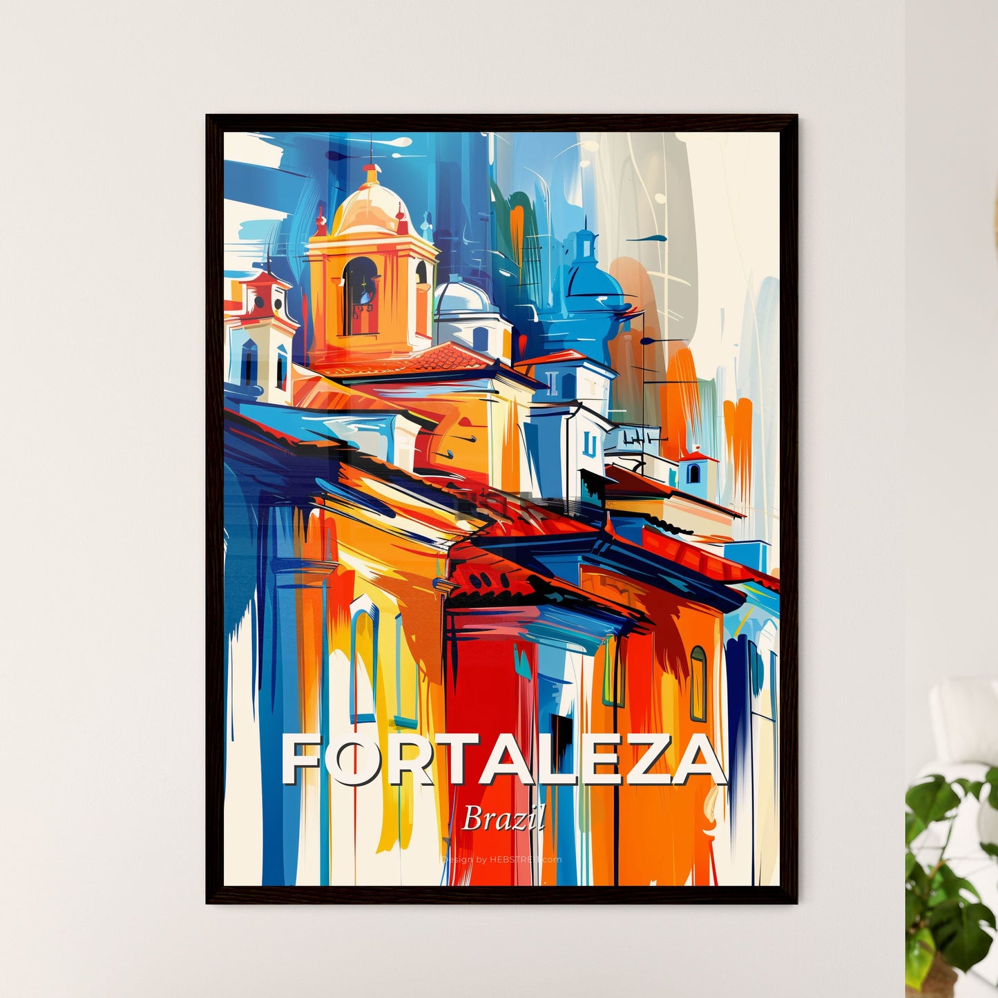 Vibrant Fortaleza, Brazil - A Painting Of A Building