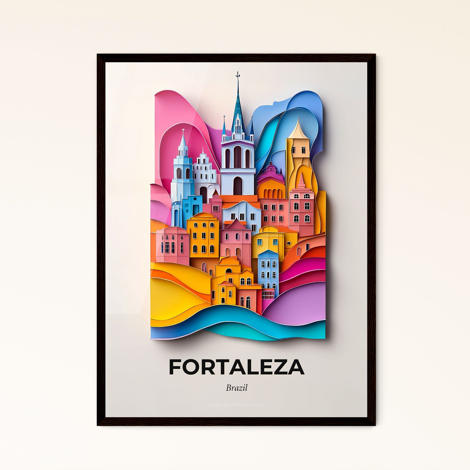 Vivid Fortaleza, Brazil - a colorful city with a church and a rainbow sky